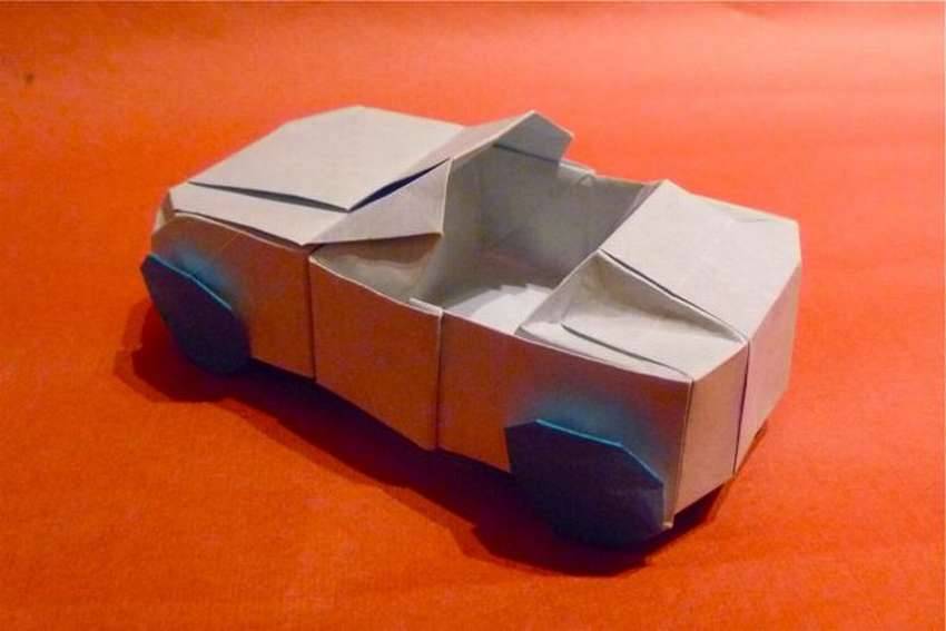 Отличный подарок для автолюбителей — машинка оригами. гоночные машины из бумаги