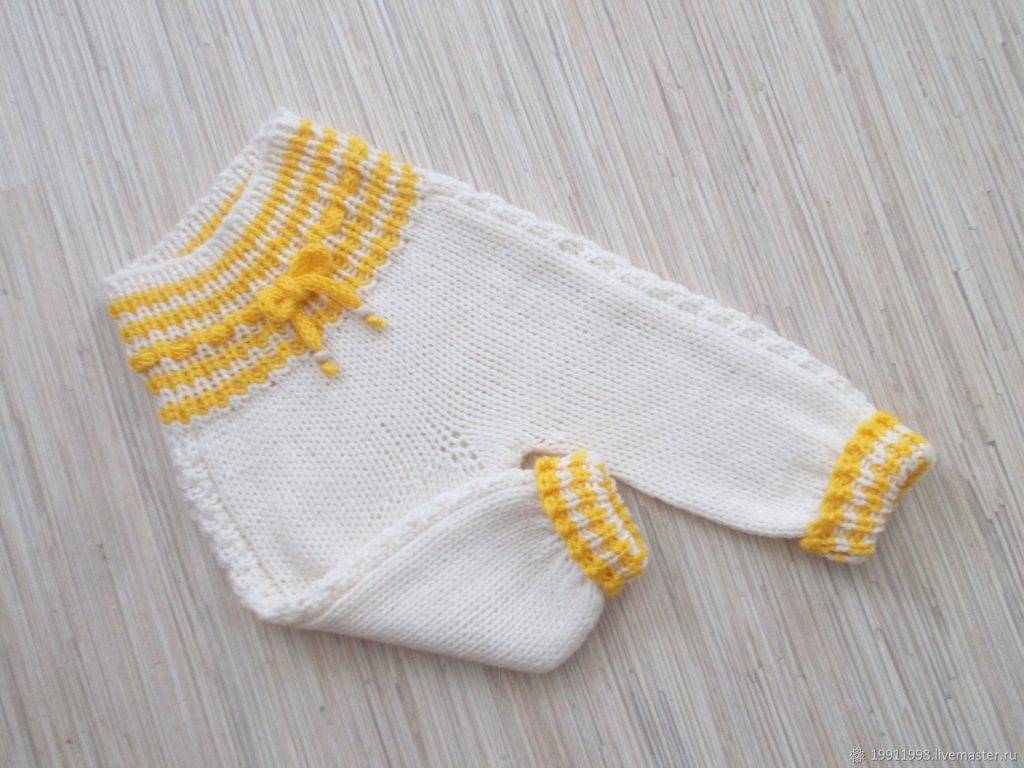 Связать своими руками штанишки спицами для новорождённых и малышей 1 года