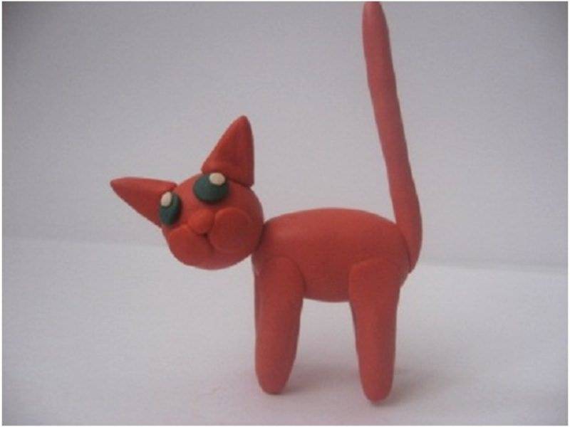 Кошка из пластилина: как слепить кошку из пластилина - для детей, поэтапно