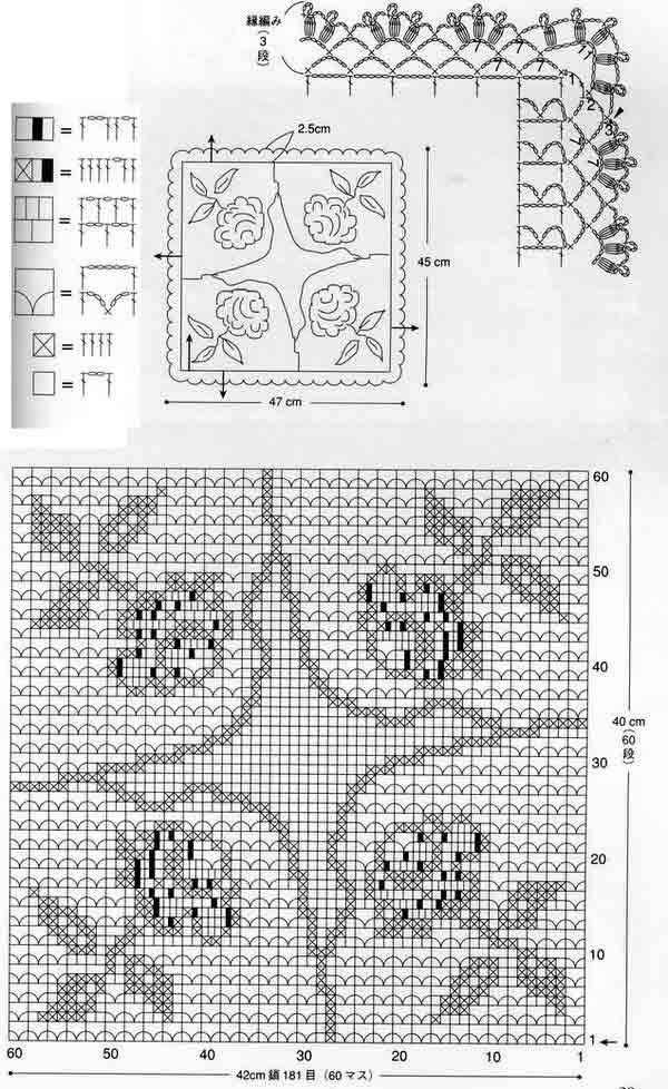 Вязание крючком филейное вязание розы схемы
