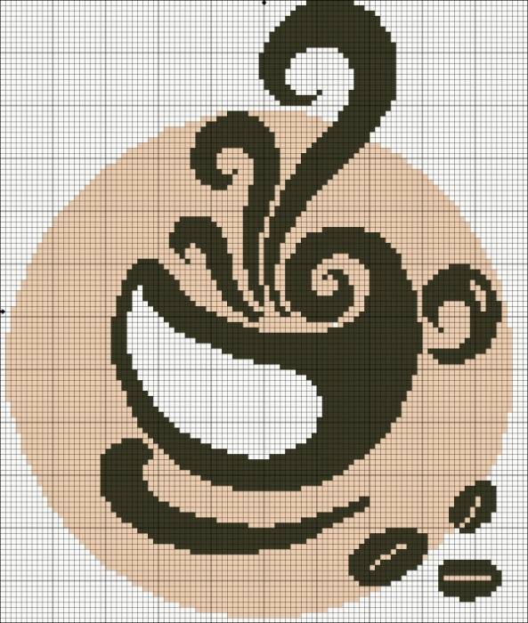 Схема вышивки крестом чашка кофе с сердечком. кофейная вышивка: выбираем схему ароматной чаши