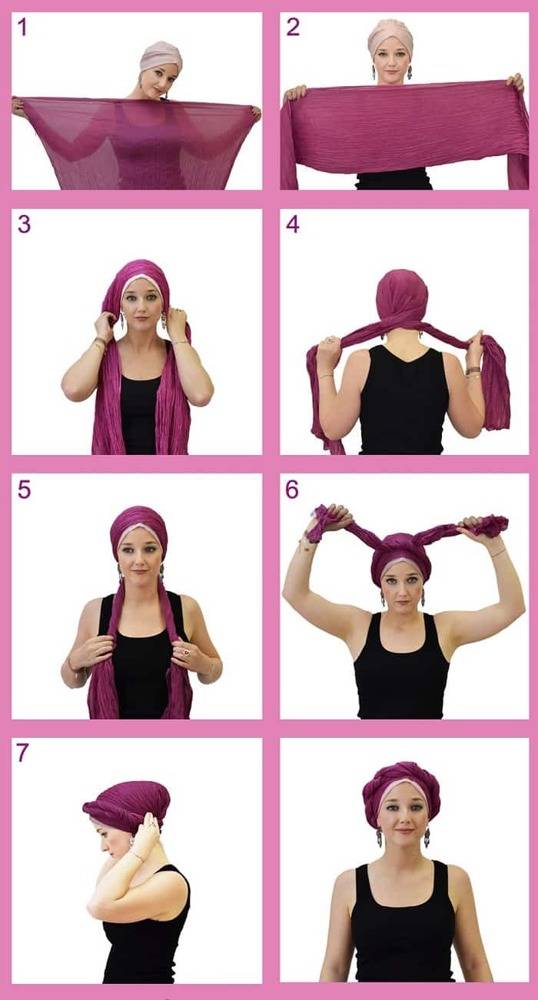 Как красиво завязать палантин на голове, инструкции с фото