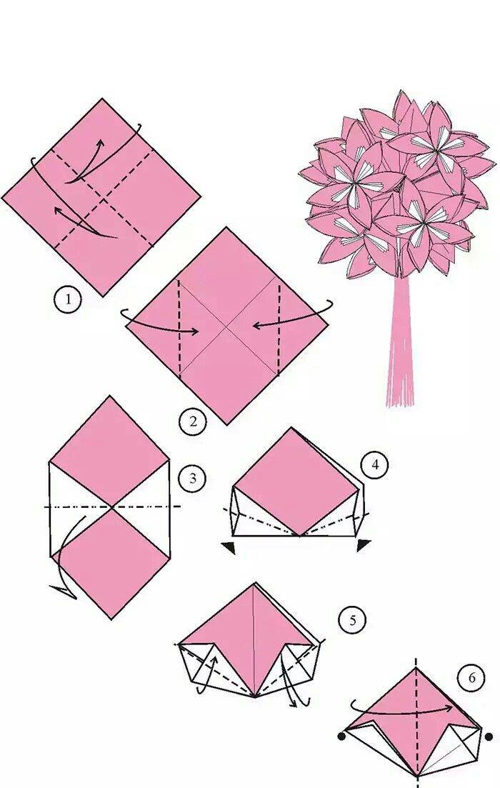 Цветы из оригами из бумаги схемы