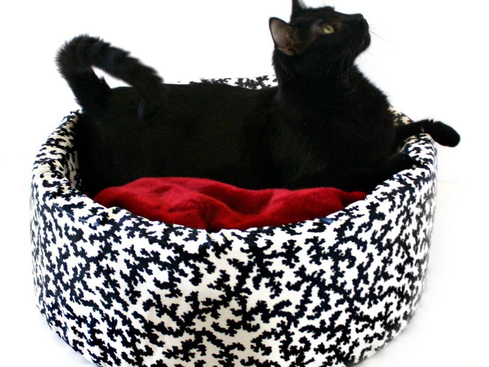 Домик для кошки своими руками из поролона, футболки и коробки, свитера: как сшить или обшить мягкий, темплый или круглый, схемы с выкройками