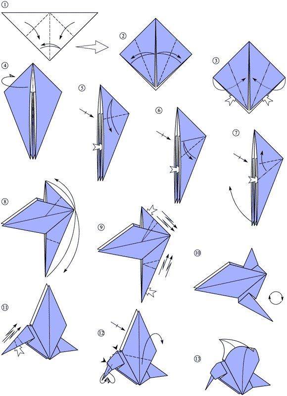 Оригами птица из бумаги для детей — простая инструкция для начинающих с интересными идеями оригами (фото и видео)