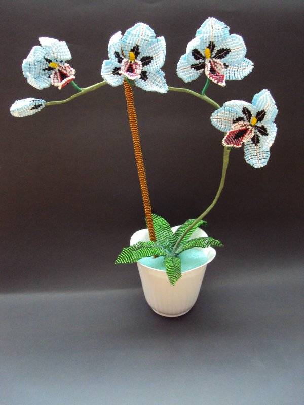 Орхидея из бисера своими руками. пошаговый мастер - класс.
