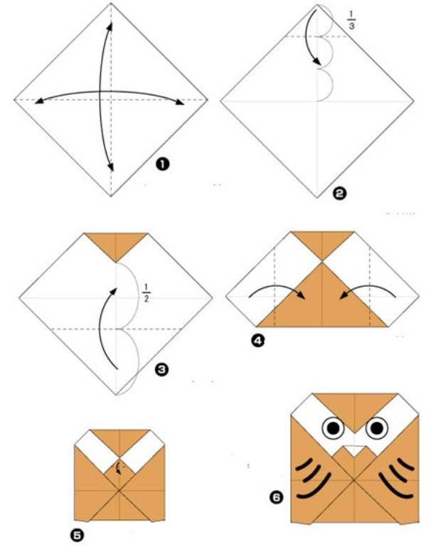 Сова - модульное оригами (умная сова и сова-малышка): пошаговые инструкции и видеоматериалы