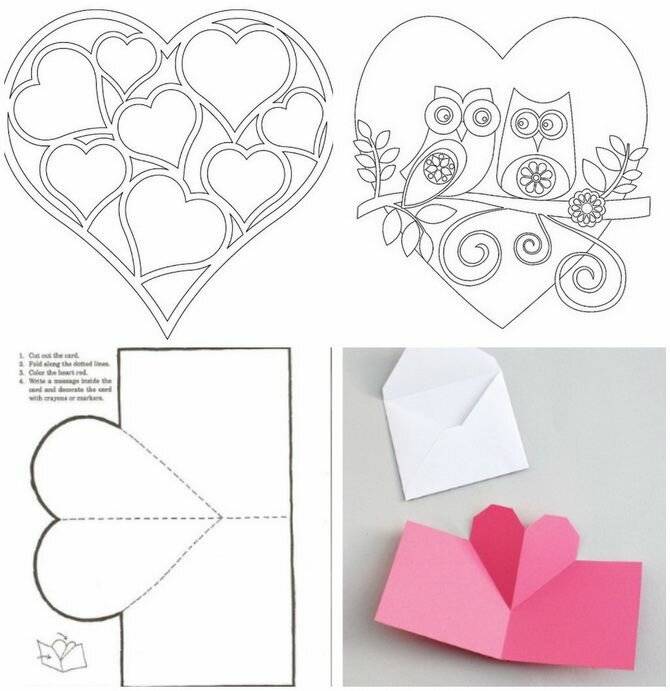 Открытки к 14 февраля своими руками: 100 идей, как сделать валентинки из бумаги