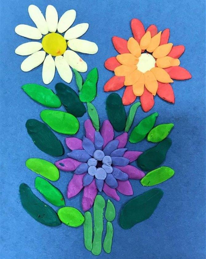 Картина панно рисунок мастер-класс аппликация из пластилина + обратная лепка цветок и детские поделки на его основе картон пластилин