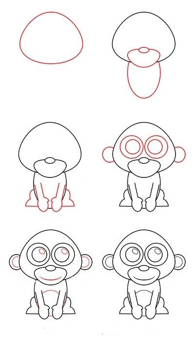 Как красиво нарисовать обезьяну? поэтапные рисунки карандашом