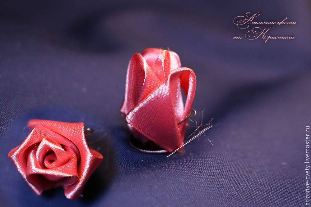 Роза канзаши: мастер класс по изготовлению бутона розы - сайт о рукоделии