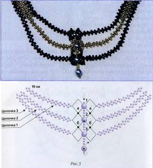 Чокер на шею из бисера схема