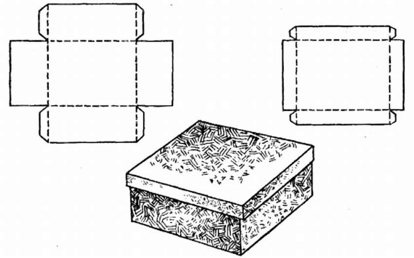 Чертеж шкатулки из картона
