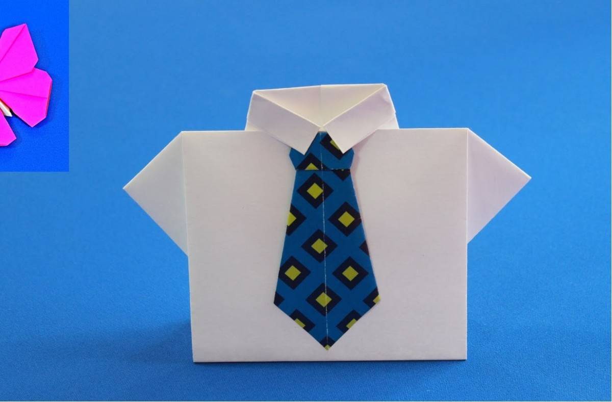 Открытка для папы на 23 февраля рубашка с галстуком