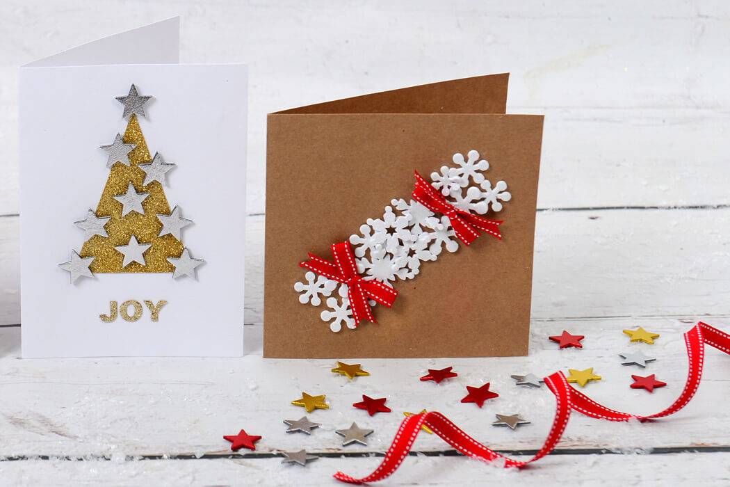 Открытки на новый год своими руками из бумаги и картона (шаблоны для детей внутри)