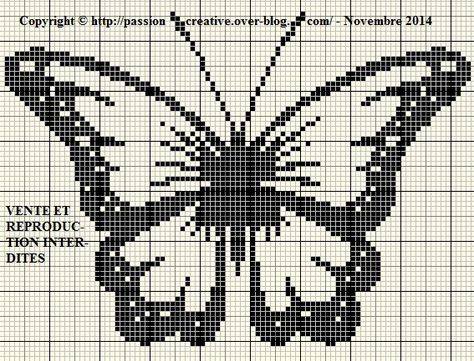 Схема бабочки для вышивки крестом простая