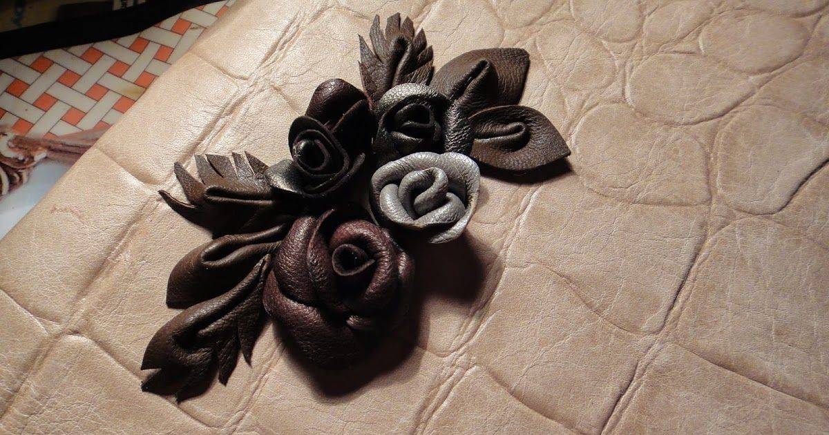 Мастер-класс украшение моделирование конструирование розы из кожи и как я делаю листочки клей кожа перо проволока