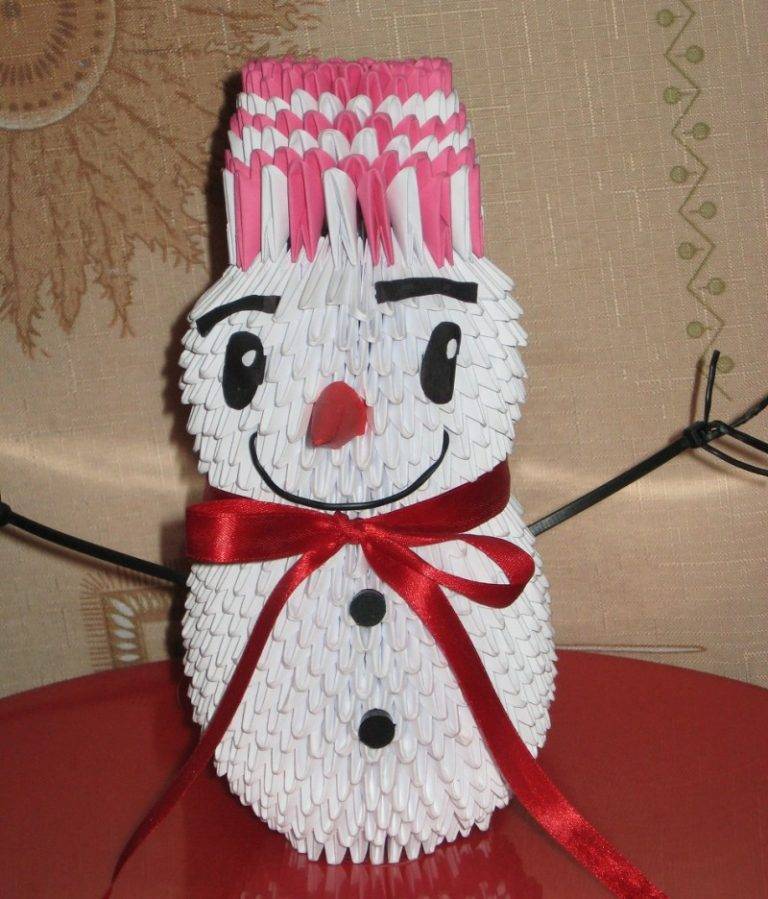 Объемный снеговик своими руками на новый год из бумаги
