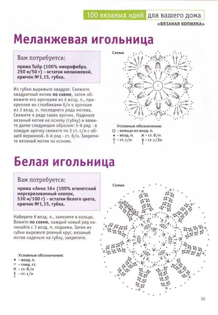 Игольница крючком схема с описанием