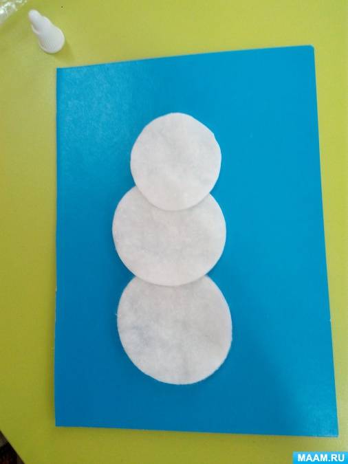 Занятие по аппликации для детей 3–4 лет «снеговик и друзья»
