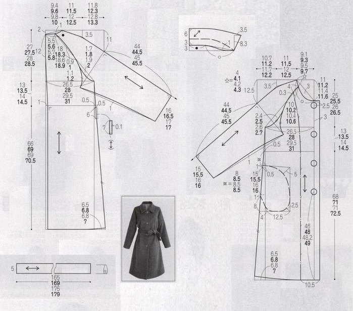 Выкройка пальто с размерами