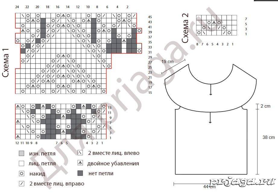 Жакет с круглой кокеткой спицами схемы и описание