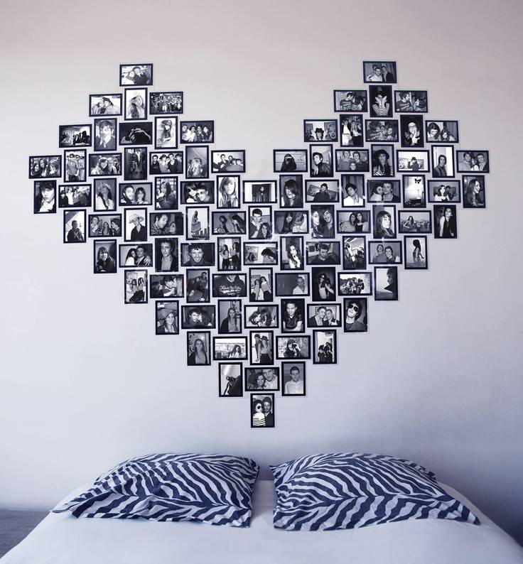 Оформление стены фотографиями в рамках: как повесить красиво на стене, расположение рамок разных размеров, композиция
 - 39 фото
