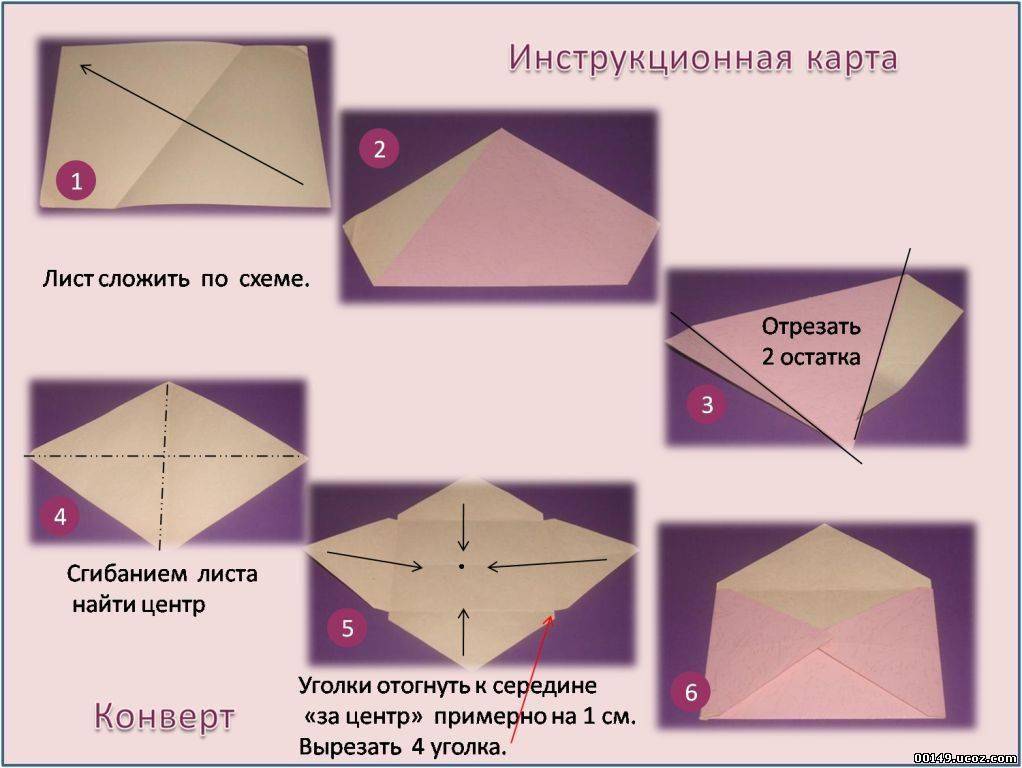 Как сделать конверт из бумаги а4 — инструкция своими руками