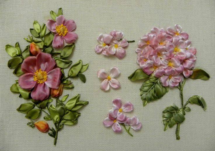 Вышивка лентами цветы для начинающих в необычной технике, композиций картин полевых букетов