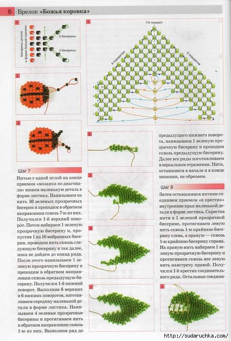 Божья коровка схема плетения из бисера плетения