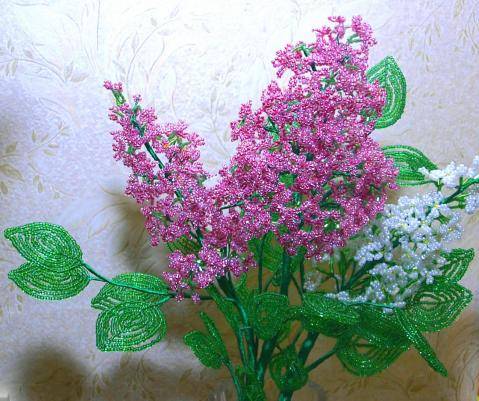 Мастер-класс поделка изделие бисероплетение ветка сирени бисер проволока