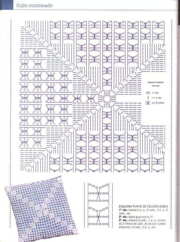Схема для вязания крючком наволочки для подушки