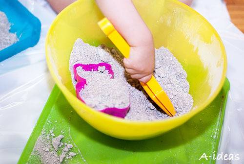 Как сделать кинетический песок в домашних условиях, кинетический песок своими руками видео, космический рецепт