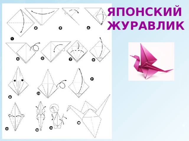 Оригами из бумаги для детей журавлик пошаговой инструкции фото