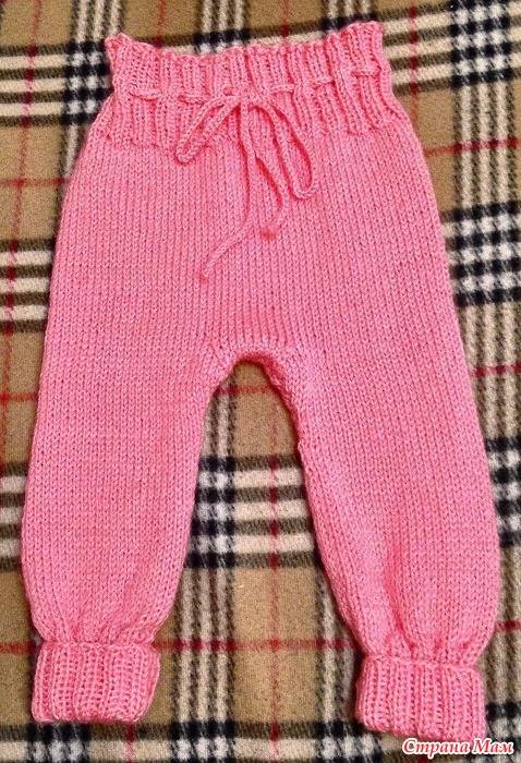 Вязаные штанишки для малыша спицами с описанием