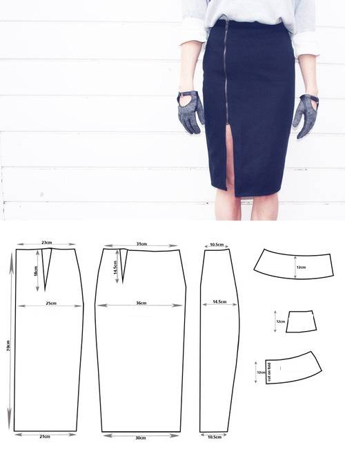Выкройка юбки - карандаш для начинающих: пошаговый мастер класс по построению лекала прямой юбки со шлицей с формулами и описанием