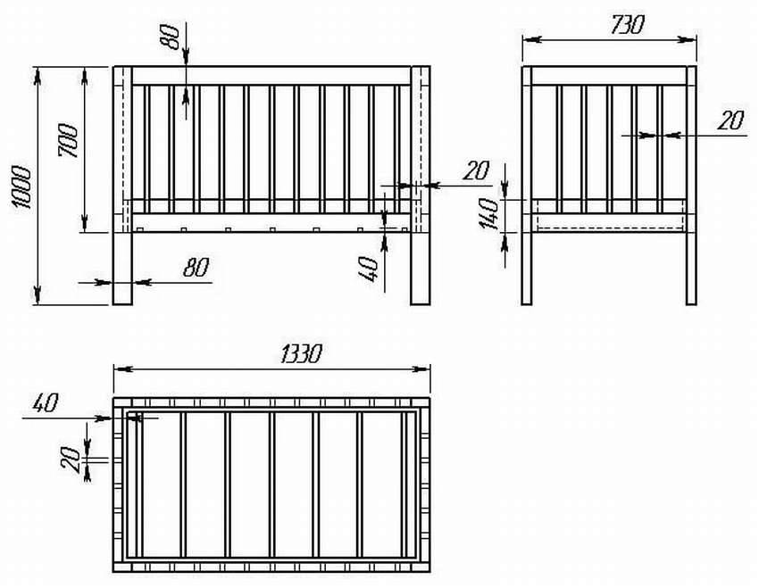 Детская кроватка своими руками из дерева чертежи