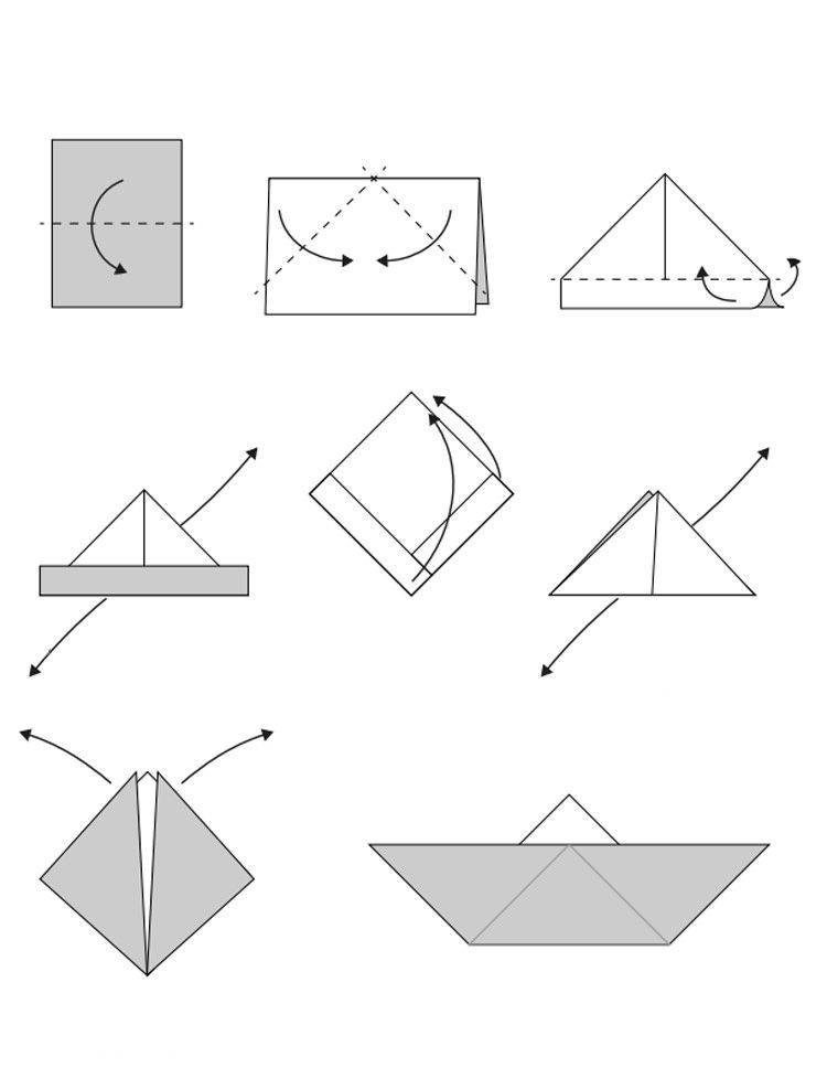 Кораблик из бумаги: >15 схем оригами, пошаговых инструкций своими руками
