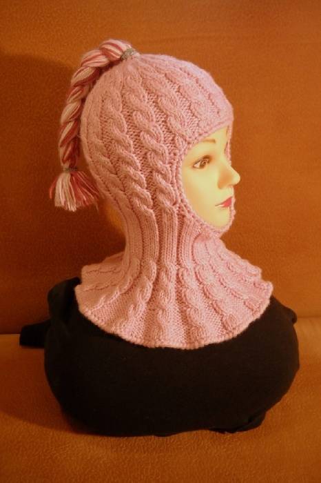 Шапка-шлем для девочки узором «бабочки» + описание - вязание - страна мам