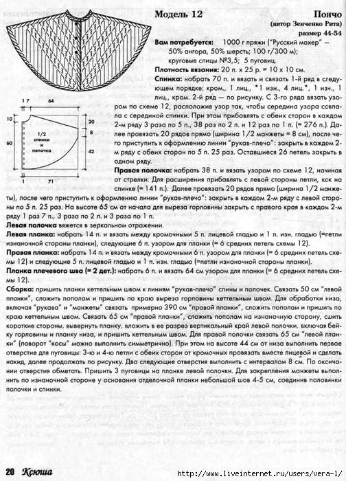 Пончо для девочки 7 лет спицами схемы и описание