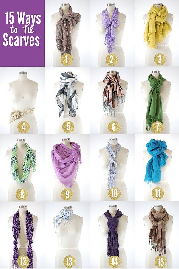 Способы красиво завязать платок или шарфик на шее и плечах
