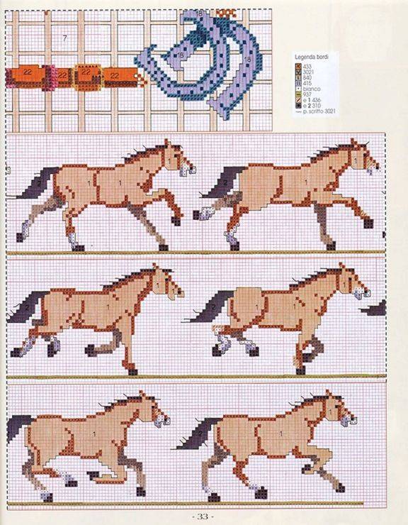 Схема лошади. вышивка крестом