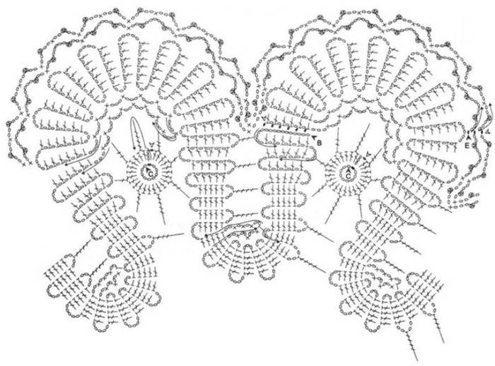 Брюггское кружево воротнички крючком схемы