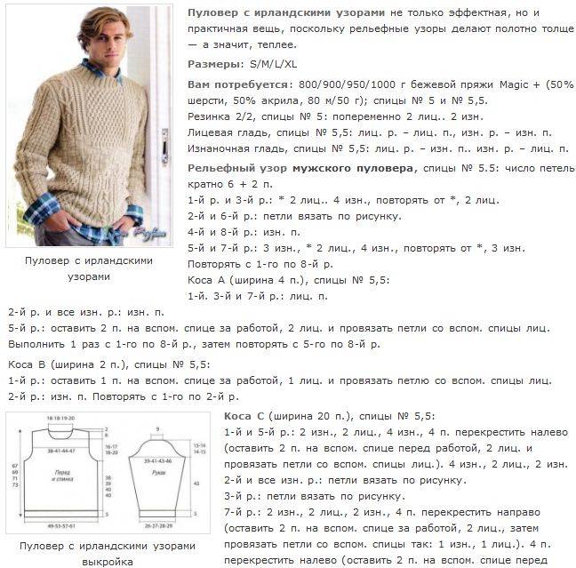 Как связать мужской свитер: описание, схемы и пошаговая инструкция для начинающих