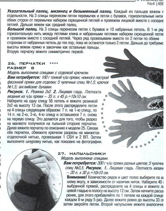 Перчатки спицами: схемы и описание на примере женских и детских моделей