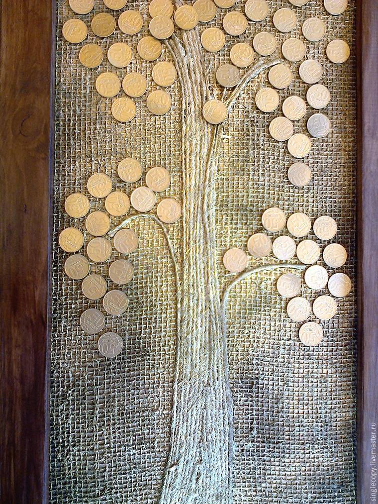 Панно "денежное дерево из монет" - страна мам