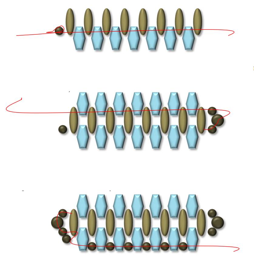 Браслет из бисера в 2 ряда схема
