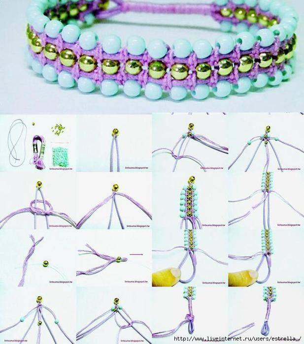 Плетение браслетов из бисера пошагово. схемы плетения браслетов из бисера для начинающих. браслеты с мозаичным и кирпичным плетением