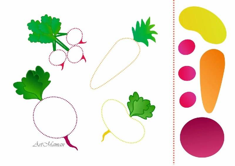 Аппликация овощи – подробные мастер-классы для детей детского сада и школы
