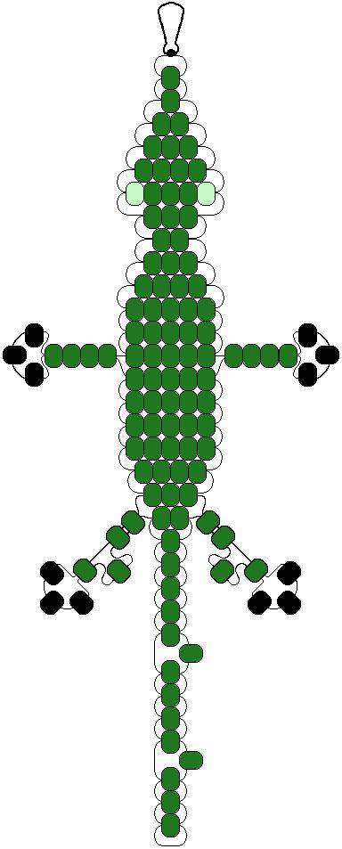 Как сплести крокодила из бисера схема для начинающих